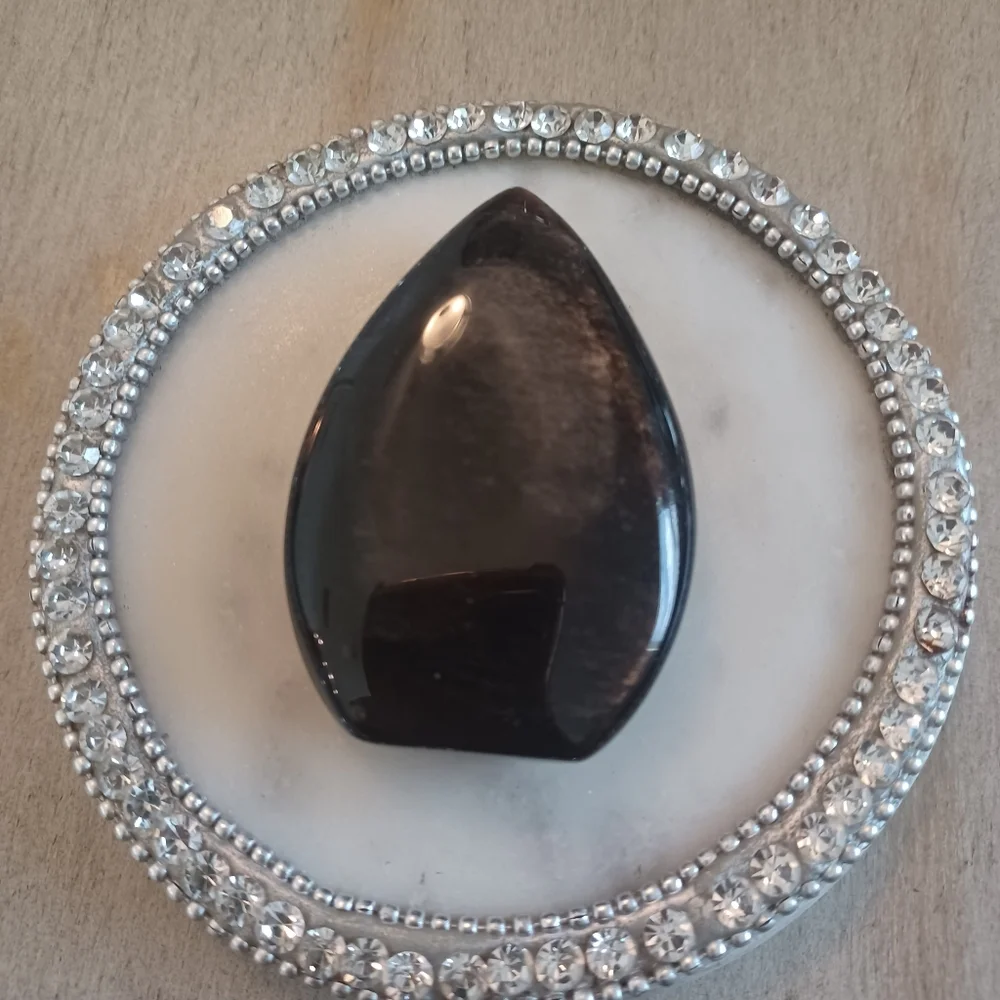 Natural Silver Flash Obsidian Stand-up Freeform Crystal - Picture 8 of 12